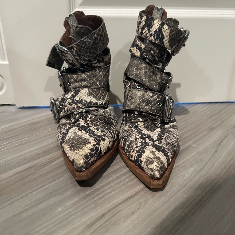 Snakeskin Jeffery Campbell booties